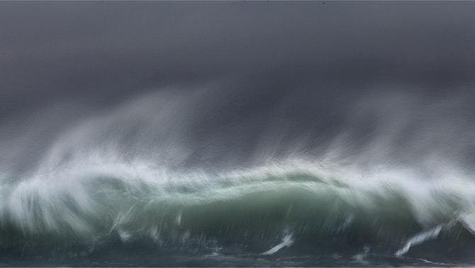 abstract photo of a wave in a storm in the Outer Hebrides, inspired by the shipping forecast